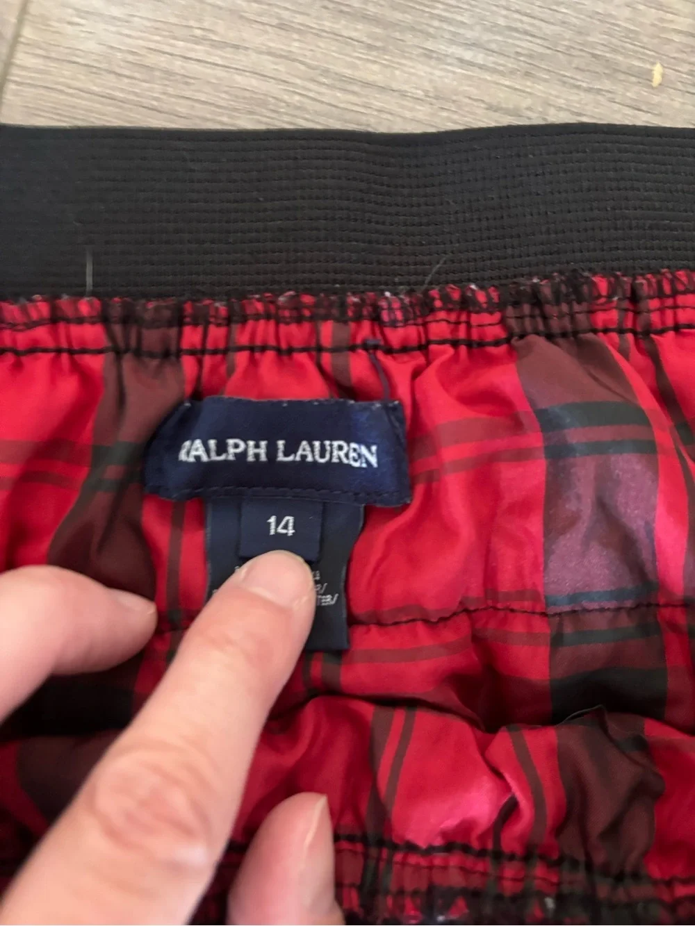 Ralph Lauren Girls Red Tartan Plaid Tiered Ruffle Skirt Size 14